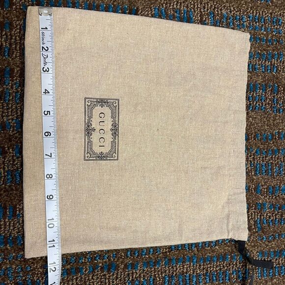 Gucci Tan Linen Luxury Drawstring Pouch Canvas Dust Bag - Picture 6 of 7